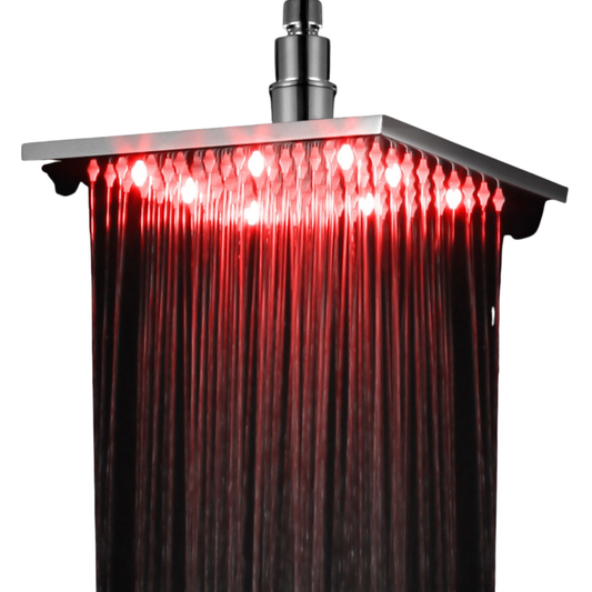 LED8S 8 Inch Square Multi Color LED Rain Shower Head by Alfi