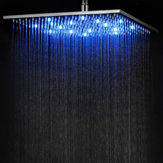 LED16S 16 Inch Square Multi Color LED Rain Shower Head by Alfi