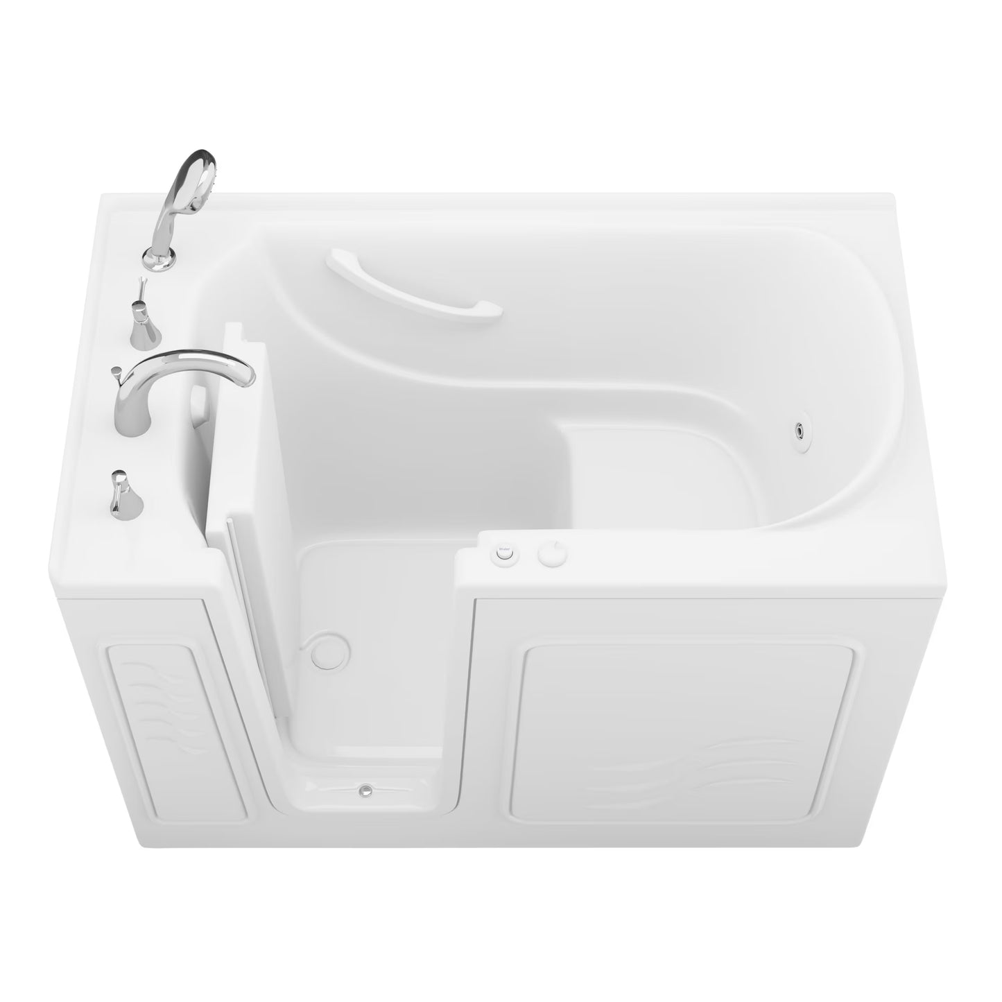 Value Series 30 in. x 53 in. Left Drain Quick Fill Walk-In Whirlpool and Air Tub in White