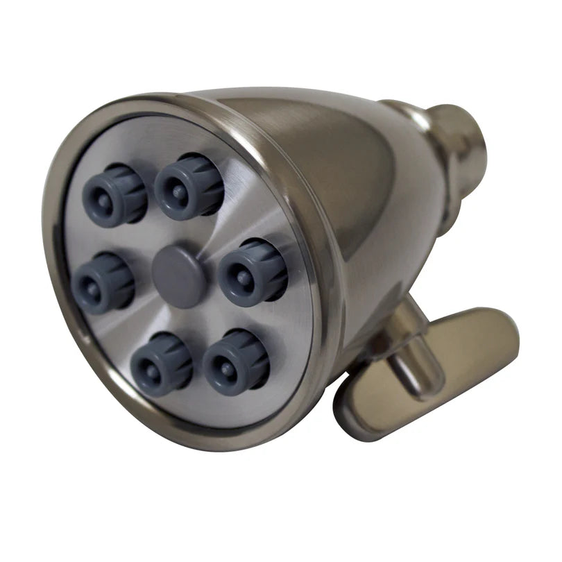 Small Round Showerhead with 6 Spray Jets - Solid Brass Construction with Adjustable Ball Joint by Whitehaus