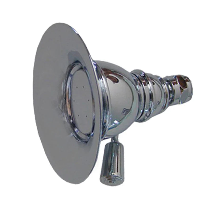 Round Rainfall Showerhead with Spray Holes - Solid Brass Construction with Adjustable Ball Joint by Whitehaus