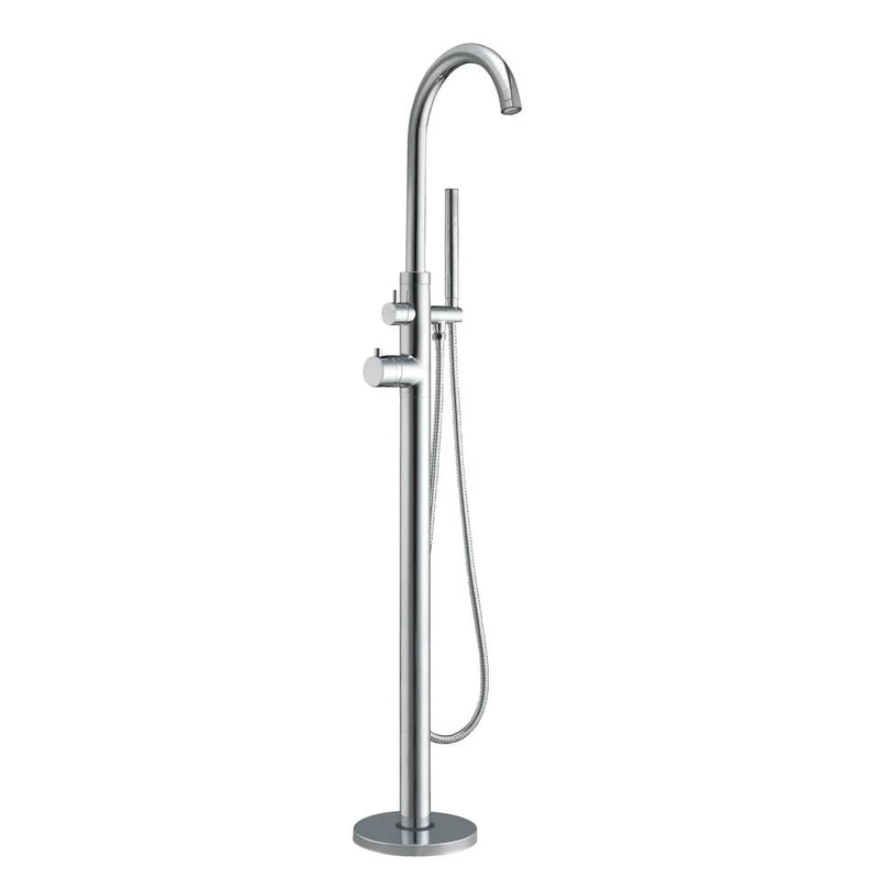 Freestanding 34" Single Lever Tub Filler with Integrated Diverter Valve and Hand Held Shower Spray by Whitehaus