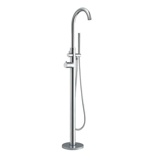 Freestanding 34" Single Lever Tub Filler with Integrated Diverter Valve and Hand Held Shower Spray by Whitehaus