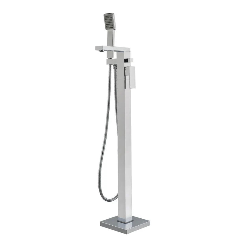Freestanding 34" Single Lever Tub Filler with Integrated Diverter Valve and Hand Held Shower Spray by Whitehaus