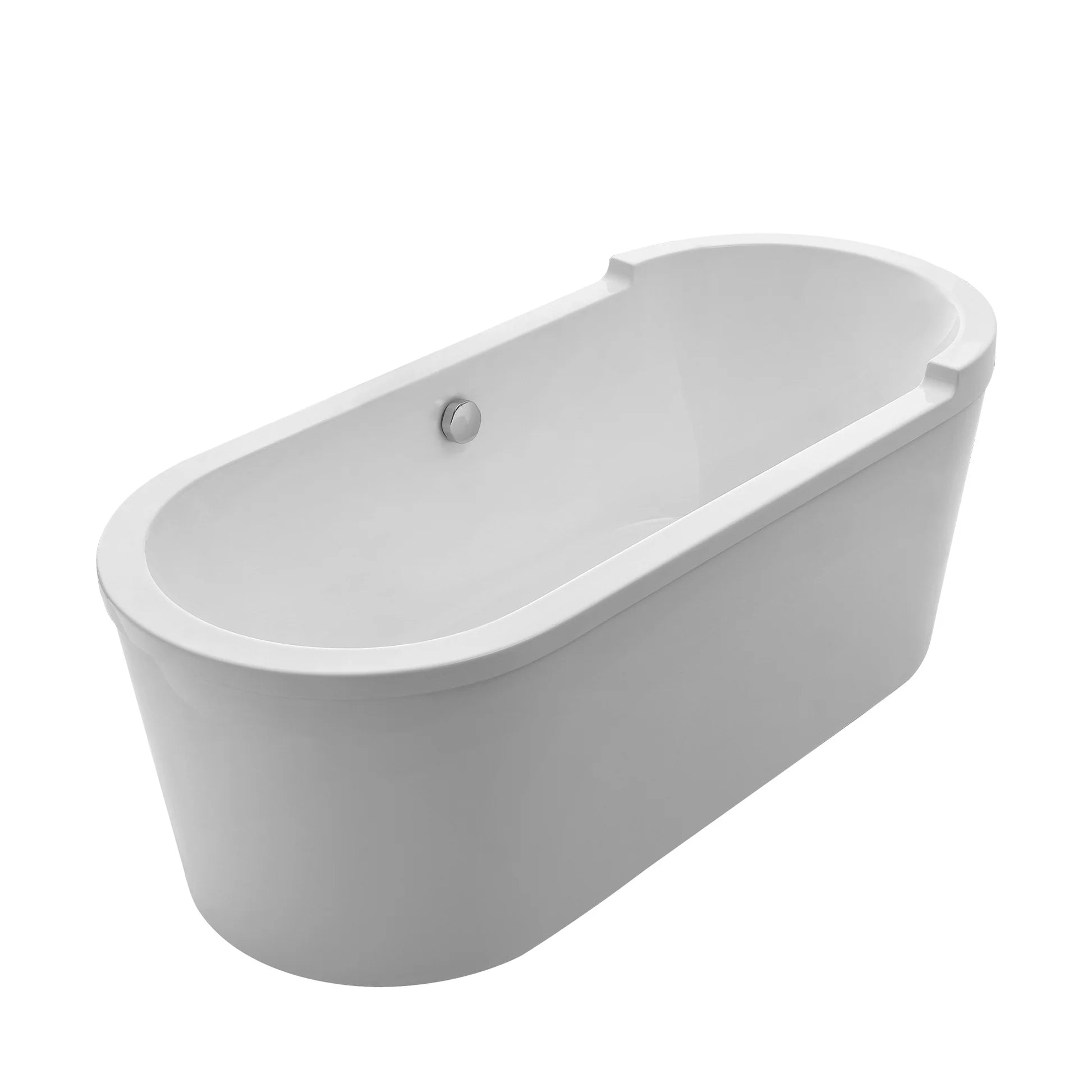 Oval Double Ended Single Sided Armrest Freestanding Bathtub by Whitehaus