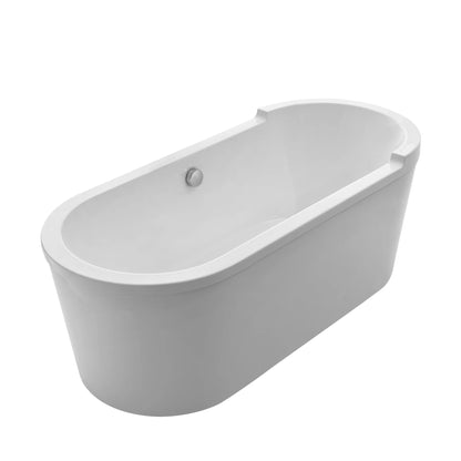 Oval Double Ended Single Sided Armrest Freestanding Bathtub by Whitehaus