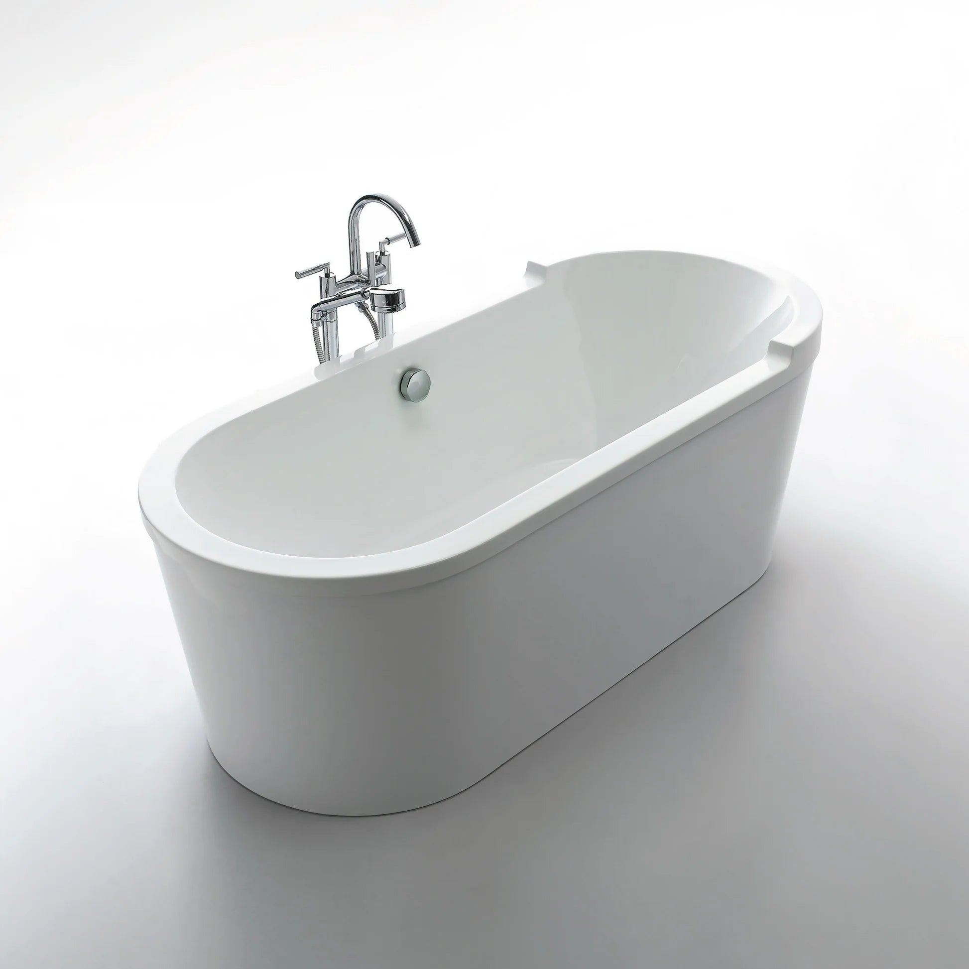 Oval Double Ended Single Sided Armrest Freestanding Bathtub by Whitehaus