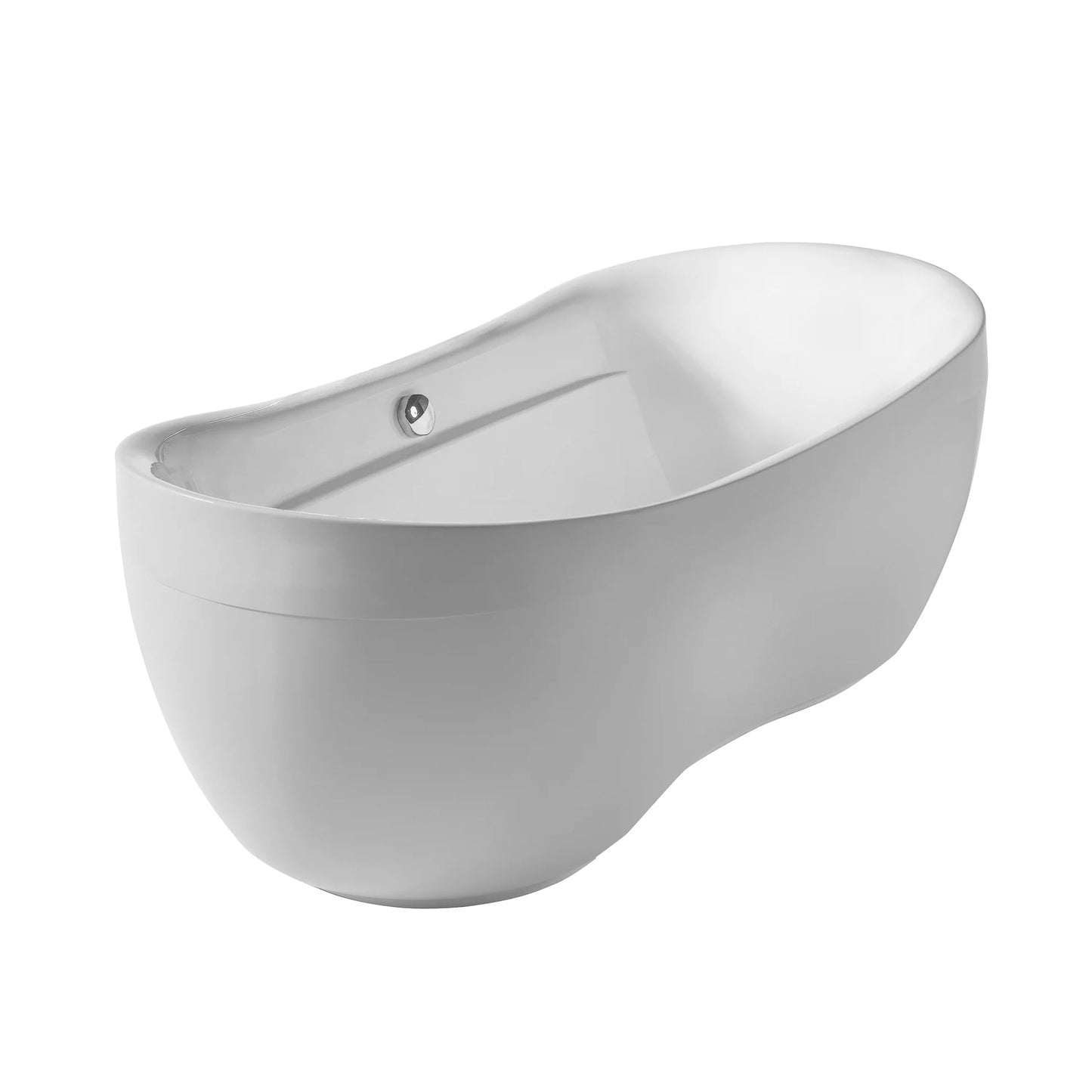 Oval Double Ended Freestanding Bathtub with Curved Rim by Whitehaus