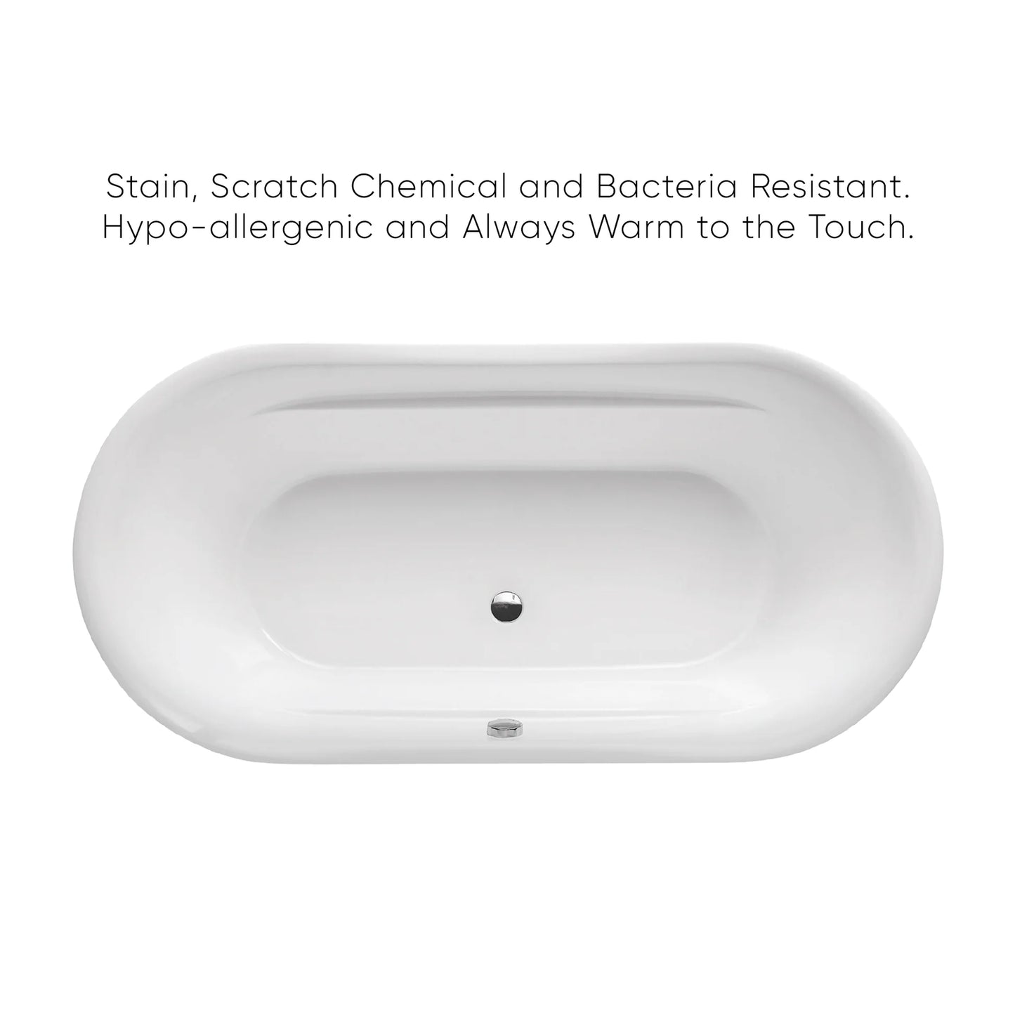 Oval Double Ended Freestanding Bathtub with Curved Rim by Whitehaus