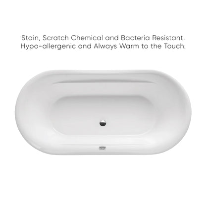 Oval Double Ended Freestanding Bathtub with Curved Rim by Whitehaus