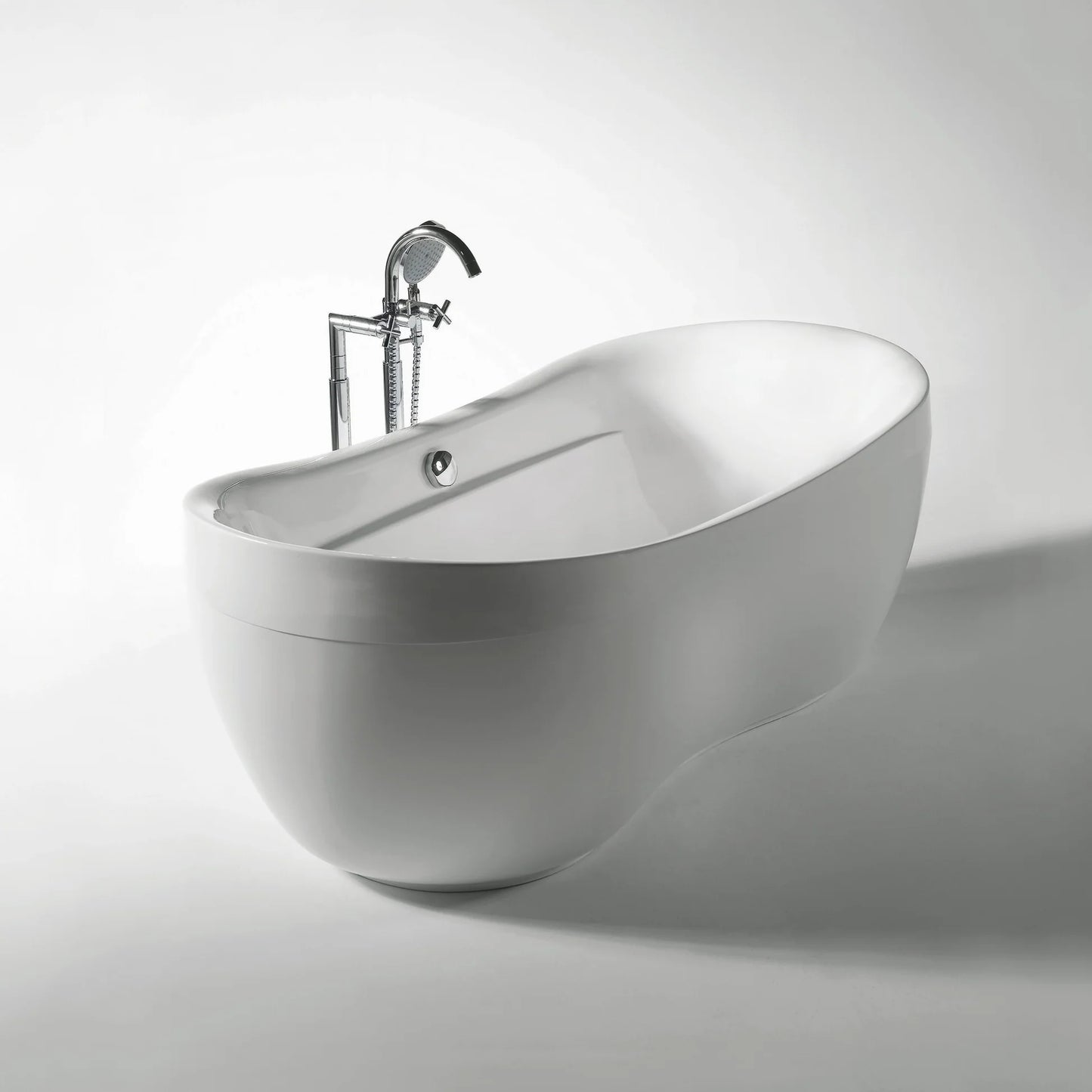 Oval Double Ended Freestanding Bathtub with Curved Rim by Whitehaus