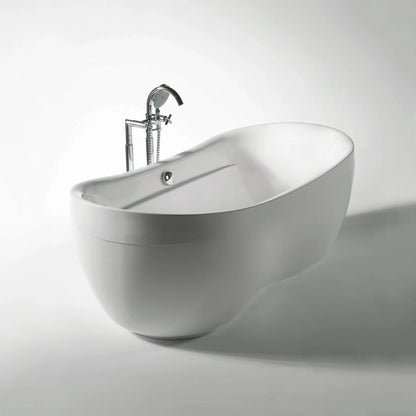 Oval Double Ended Freestanding Bathtub with Curved Rim by Whitehaus