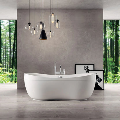 Oval Double Ended Freestanding Bathtub with Curved Rim by Whitehaus