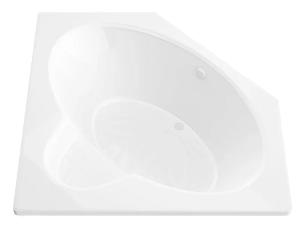 Sublime 60 in. x 60 in. Corner Soaking Bathtub with Center Drain in White