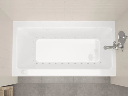 Amber Series 60 in. x 32 in. Rectangular Air Bathtub with Left Side Drain and Aromatherapy in Glossy Smooth White