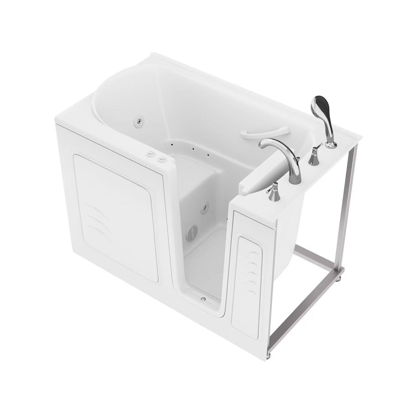 Value Series 30 in. x 53 in. Right Drain Quick Fill Walk-in Whirlpool Tub in White