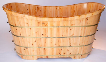 Free Standing Cedar Wooden Bathtub by Alfi