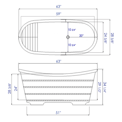 Free Standing Cedar Wooden Bathtub by Alfi