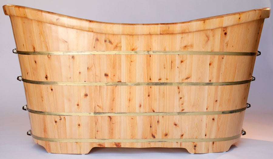 Free Standing Cedar Wooden Bathtub by Alfi