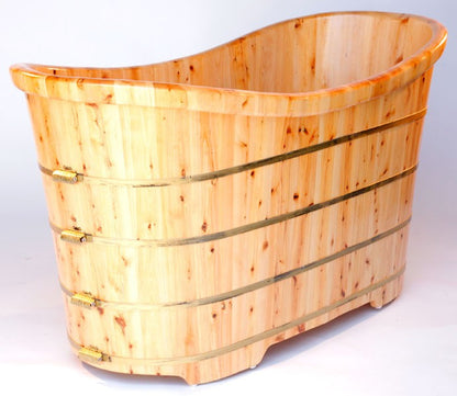 Free Standing Cedar Wooden Bathtub by Alfi