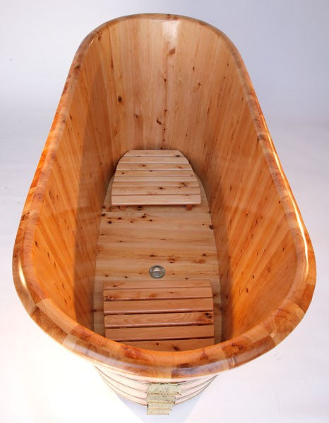 Free Standing Cedar Wooden Bathtub by Alfi