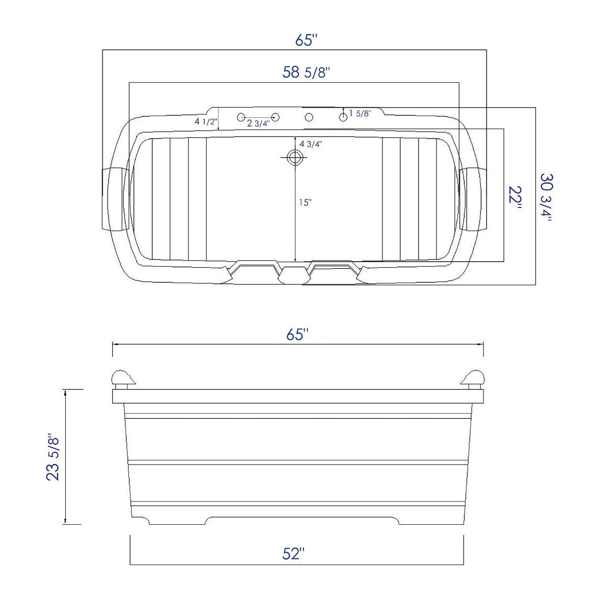 2 Person Free Standing Cedar Wooden Bathtub with Fixtures & Headrests by Alfi