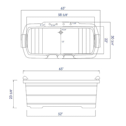 2 Person Free Standing Cedar Wooden Bathtub with Fixtures & Headrests by Alfi