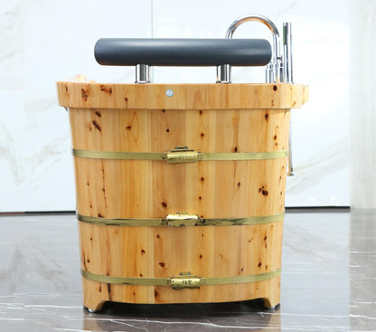 Free Standing Cedar Wooden Bathtub with Tub Filler by Alfi