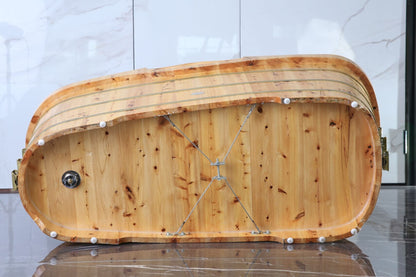 Free Standing Cedar Wooden Bathtub with Tub Filler by Alfi