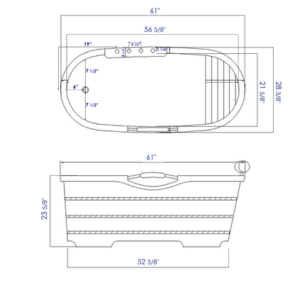 Free Standing Cedar Wooden Bathtub with Tub Filler by Alfi