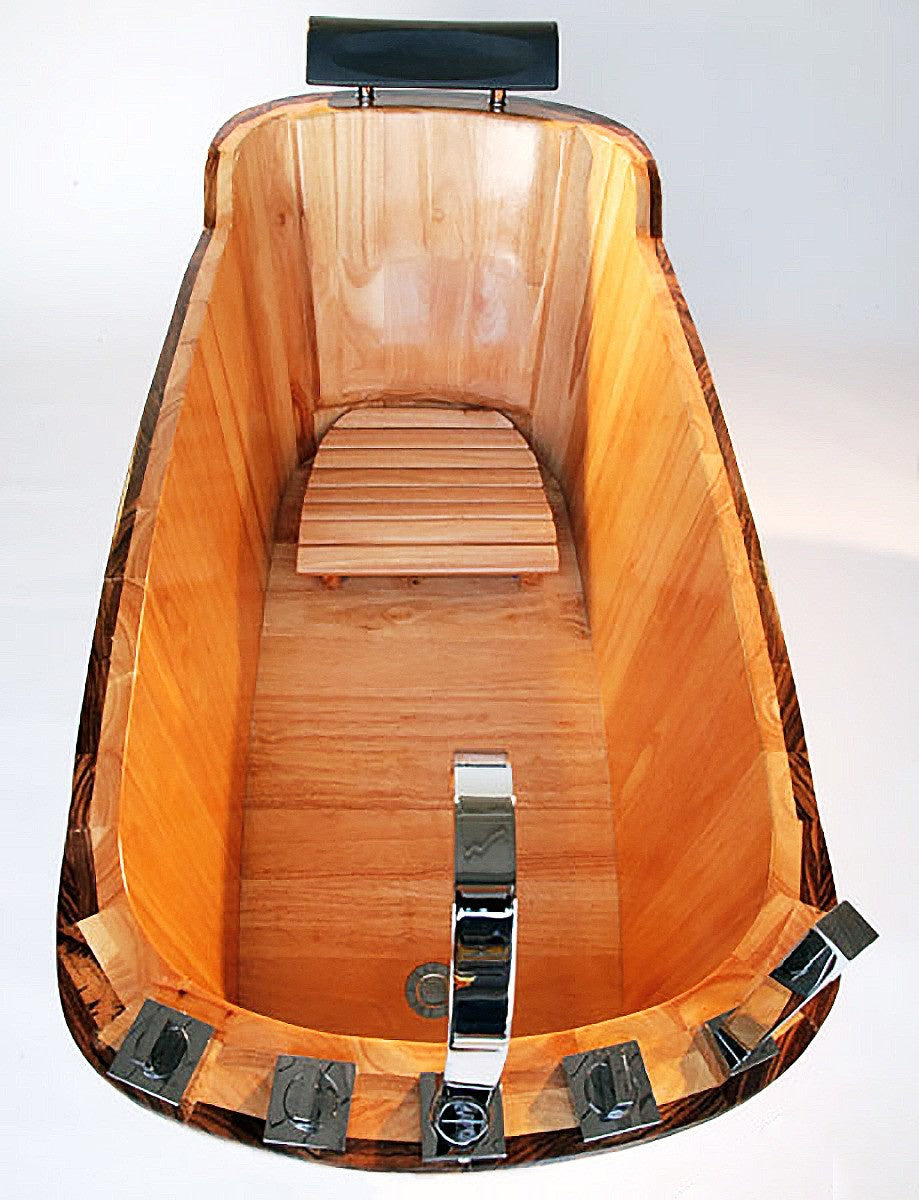 Free Standing Wooden Bathtub with Tub Filler by Alfi