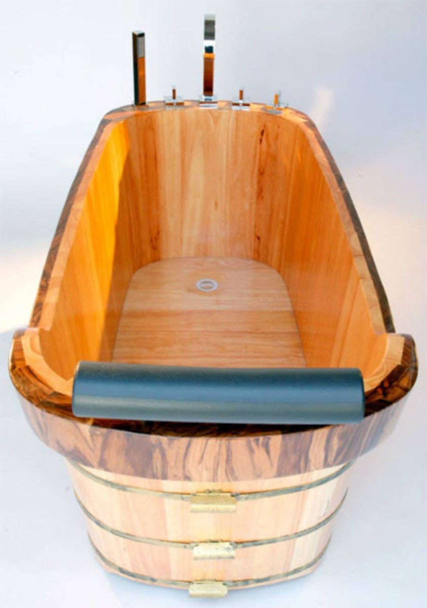 Free Standing Wooden Bathtub with Tub Filler by Alfi