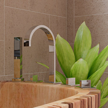 Free Standing Wooden Bathtub with Tub Filler by Alfi