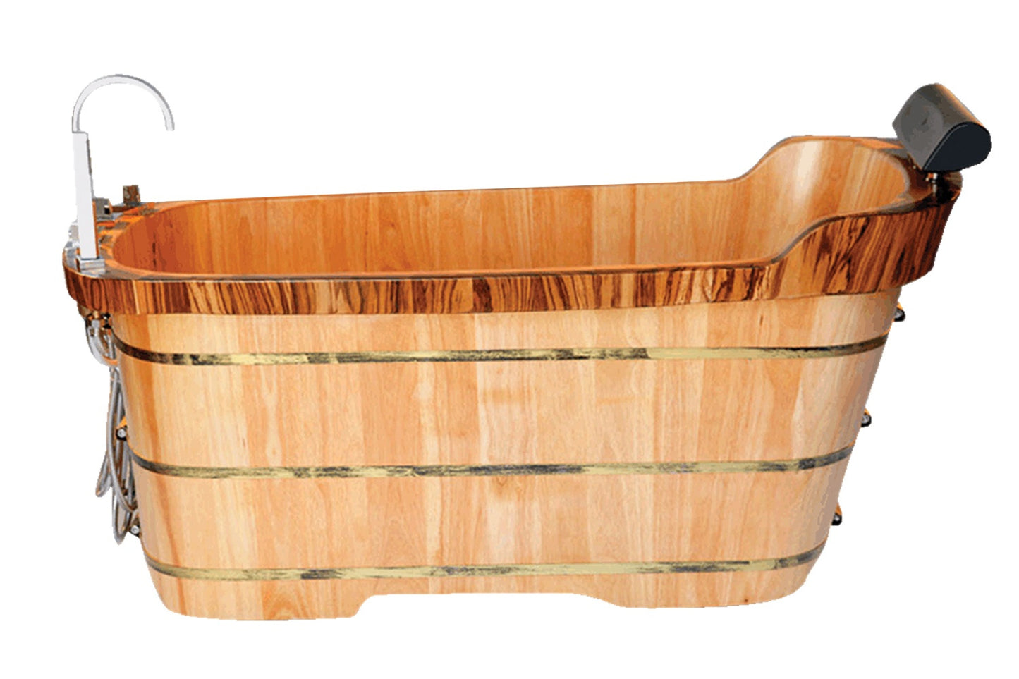 Free Standing Wooden Bathtub with Tub Filler by Alfi