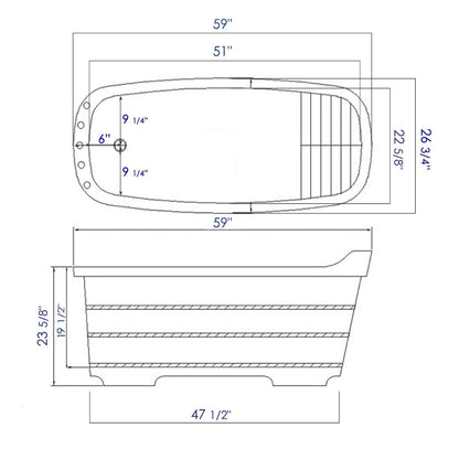 Free Standing Wooden Bathtub with Tub Filler by Alfi