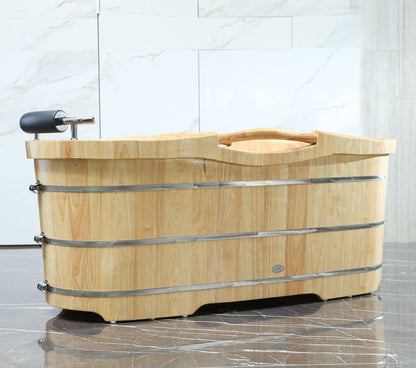 61'' Free Standing Wooden Bathtub with Headrest by Alfi