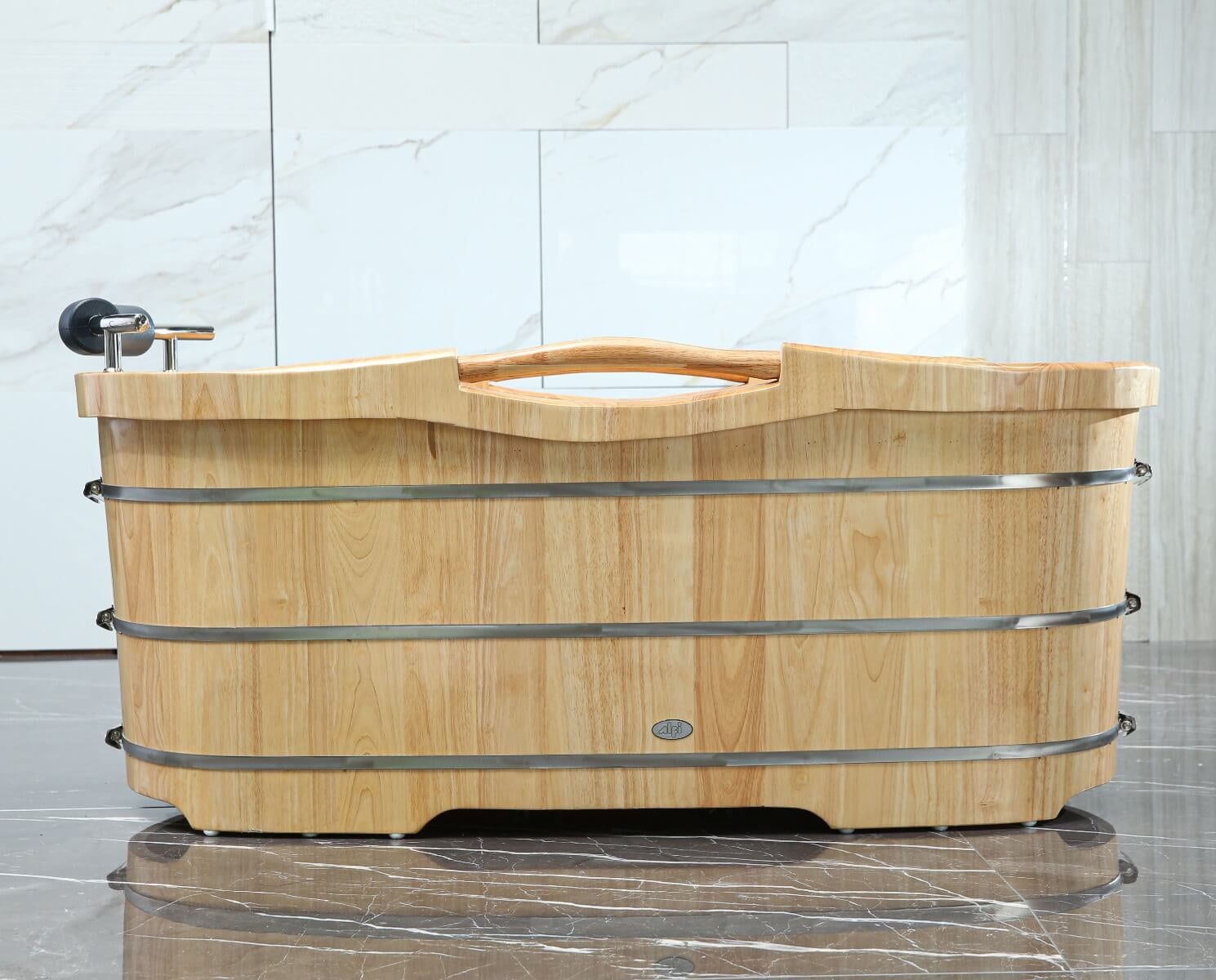 61'' Free Standing Wooden Bathtub with Headrest by Alfi