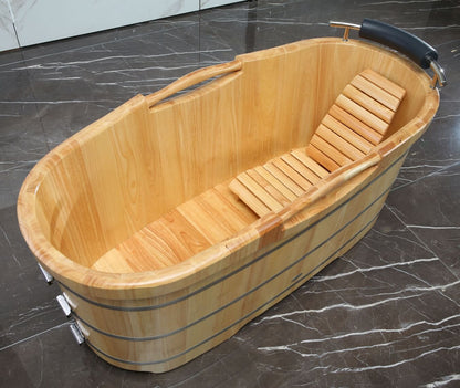 61'' Free Standing Wooden Bathtub with Headrest by Alfi