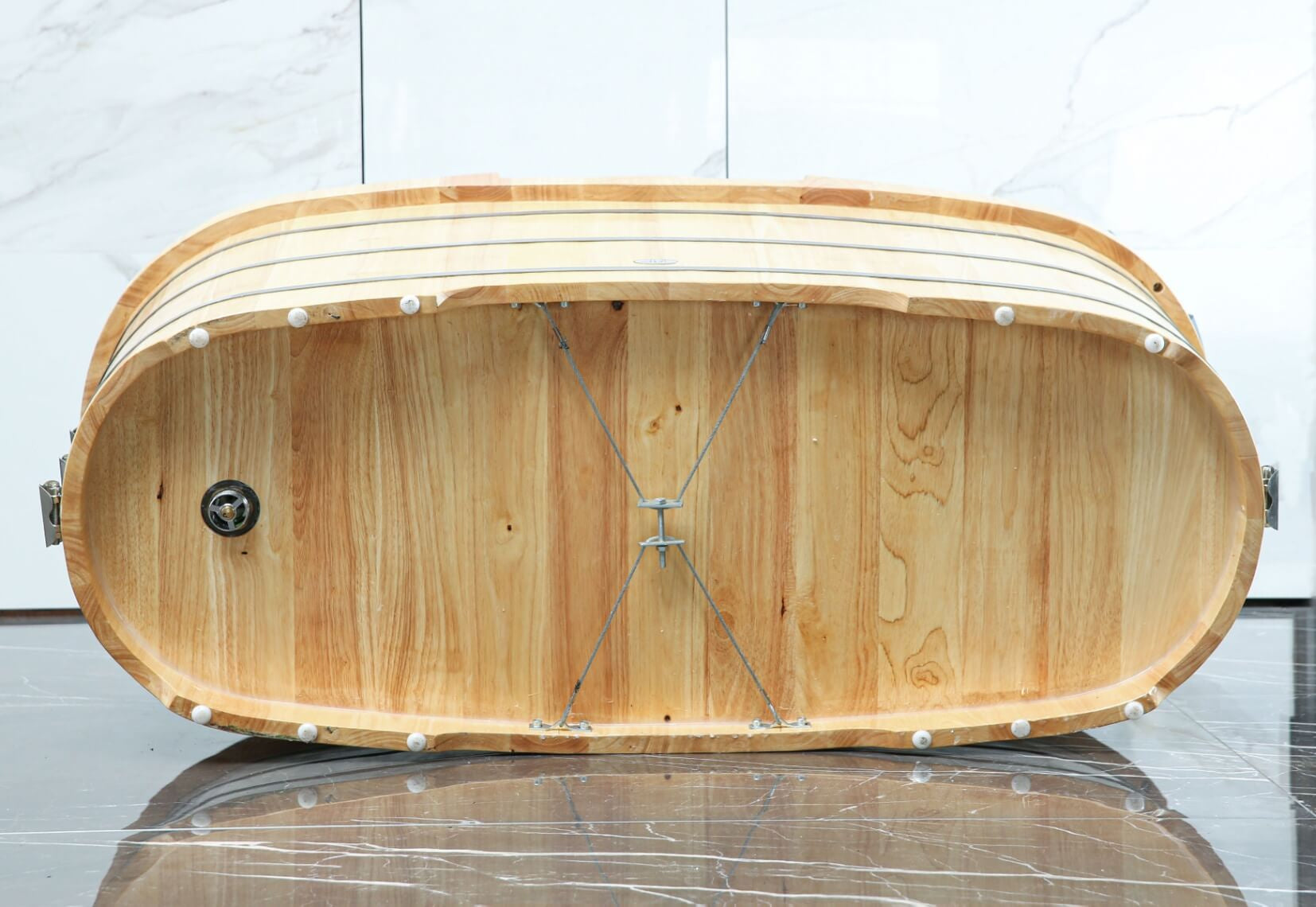 61'' Free Standing Wooden Bathtub with Headrest by Alfi