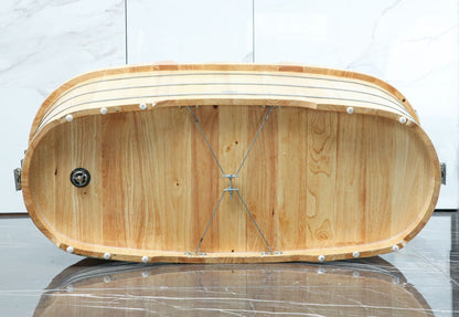 61'' Free Standing Wooden Bathtub with Headrest by Alfi