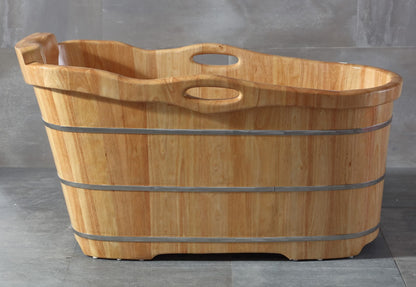 Wooden Soaking Bathtub with Headrest by Alfi