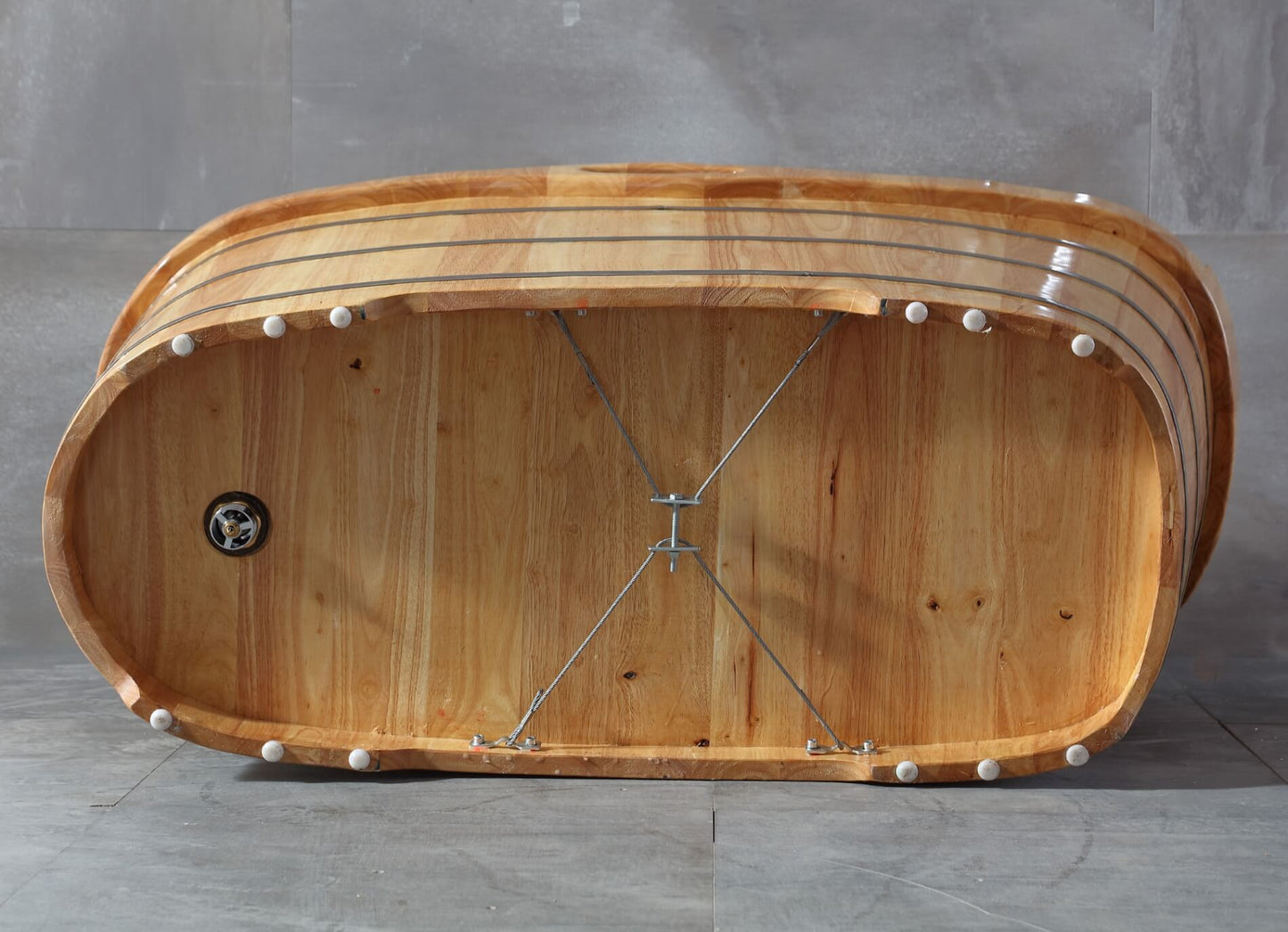 Wooden Soaking Bathtub with Headrest by Alfi