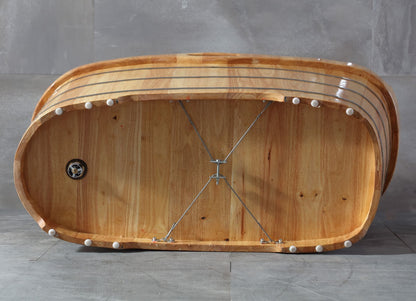 Wooden Soaking Bathtub with Headrest by Alfi