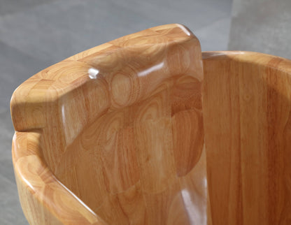 Wooden Soaking Bathtub with Headrest by Alfi