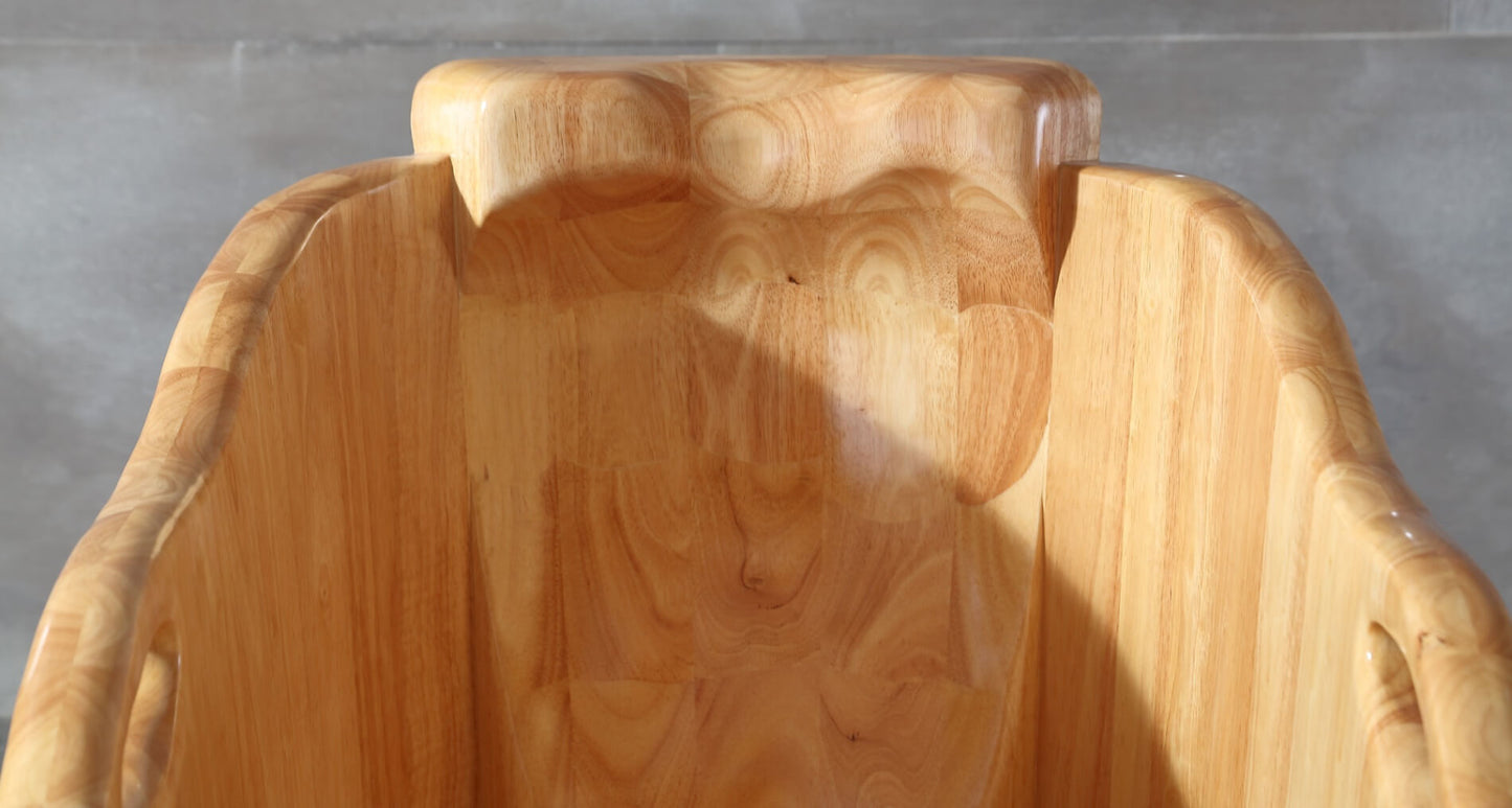 Wooden Soaking Bathtub with Headrest by Alfi