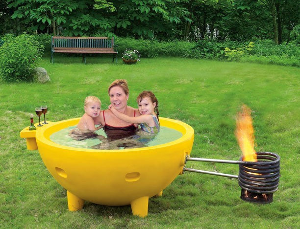 The Round Fire Burning Portable Outdoor Hot Bathtub by Eago