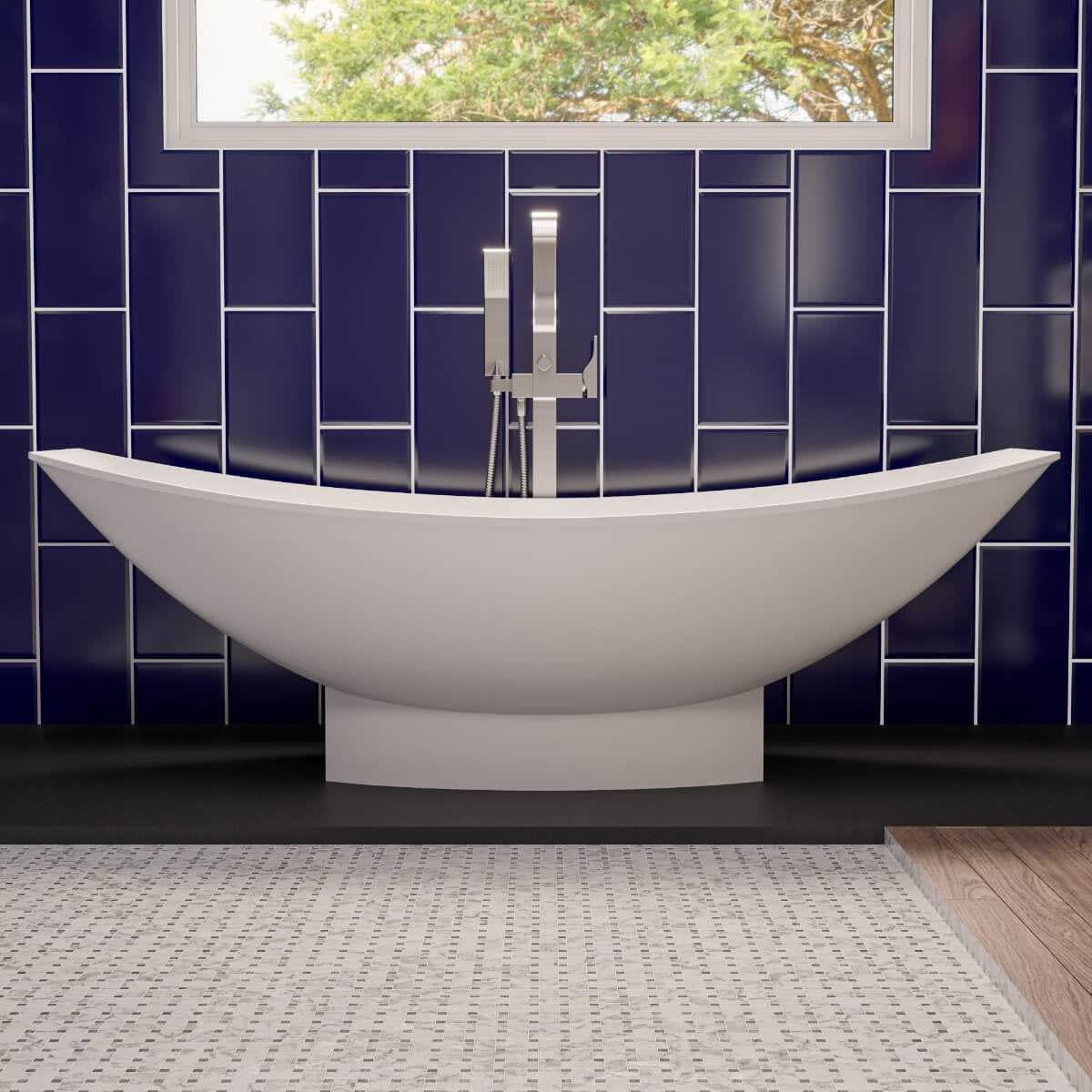 Floor Mount Tub Filler with Shower Head Polished/Brushed by Alfi