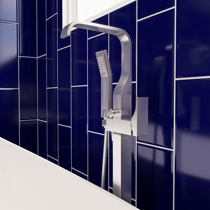 Floor Mount Tub Filler with Shower Head Polished/Brushed by Alfi