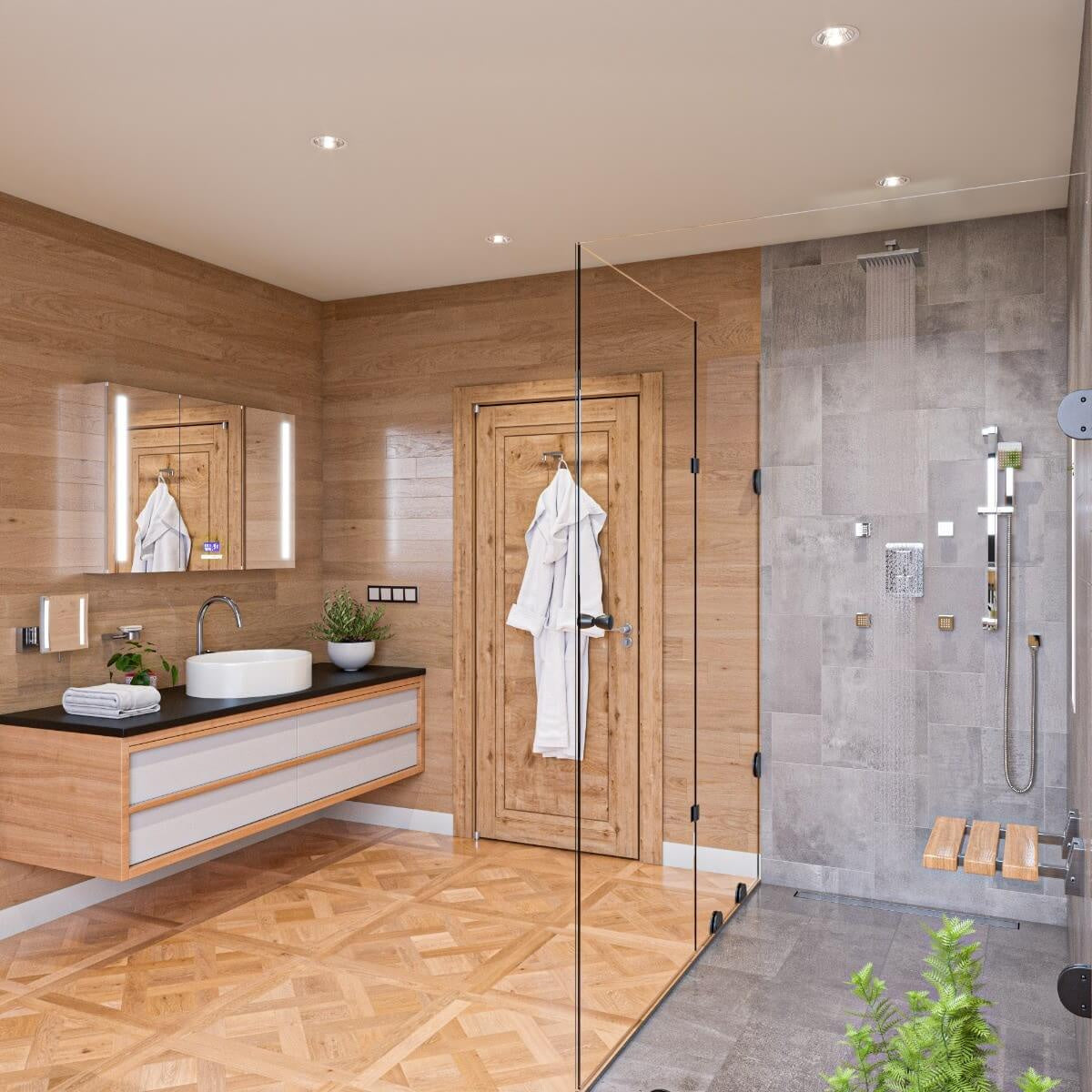 3 Way Thermostatic Shower Set with Body Sprays by Alfi