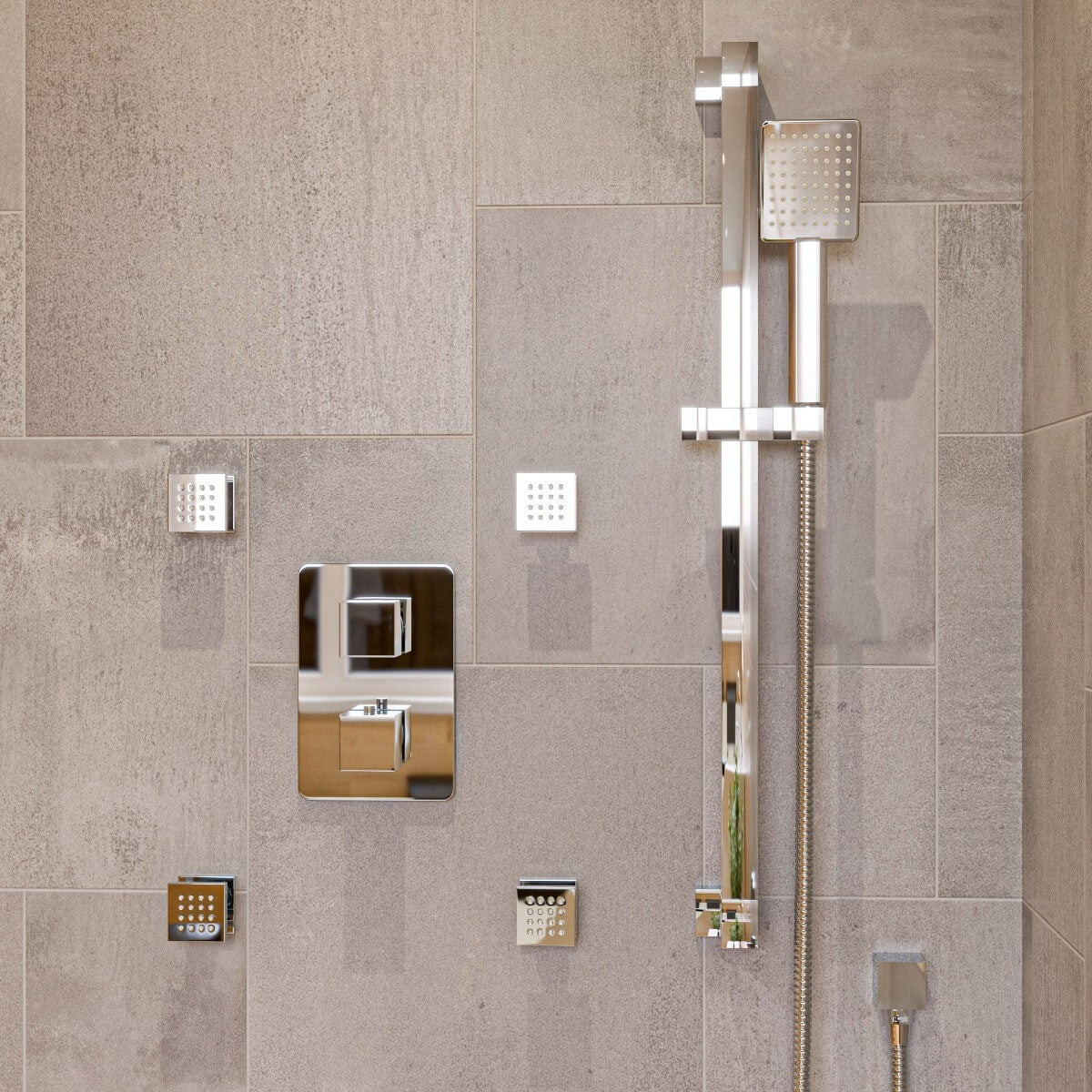 3 Way Thermostatic Shower Set with Body Sprays by Alfi